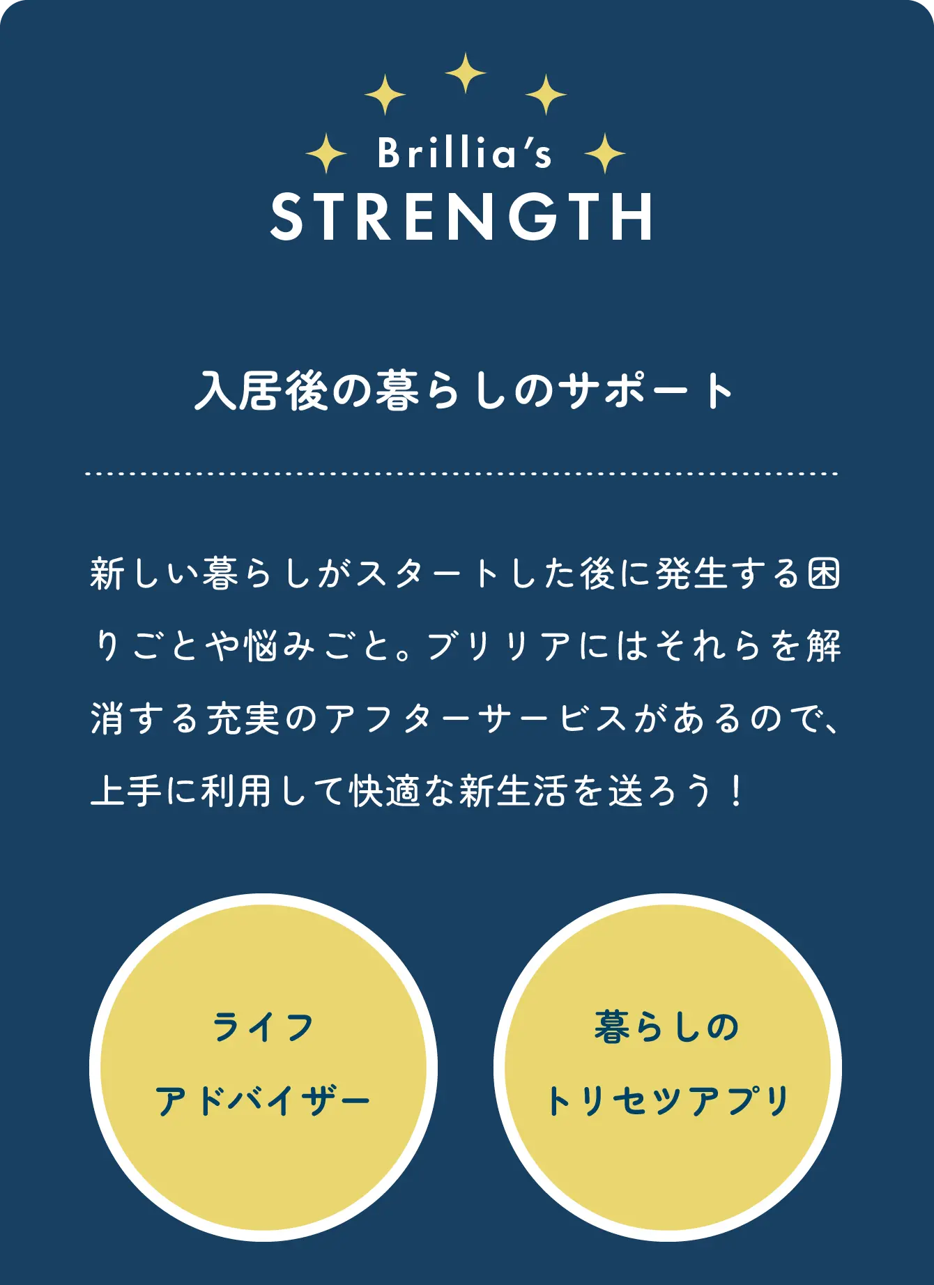 Brillia's strength 入居後の暮らしのサポート